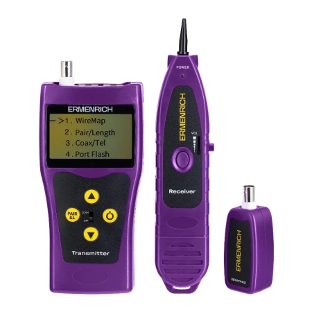 Кабельный тестер Ermenrich NetGeeks NP30, фиолетовый купить по низкой цене | МАКСПРОФИТ